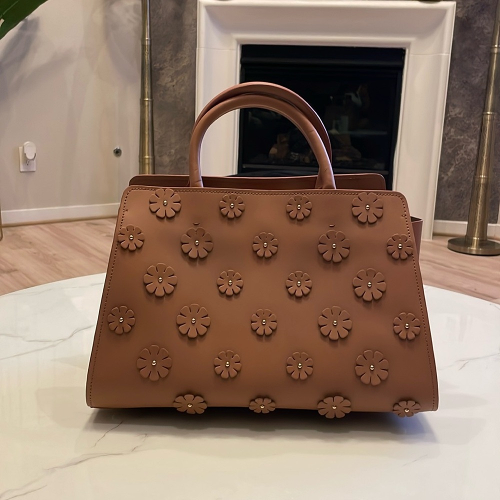 Zac Posen NWT limited sample purse Tan Floral Large Woman’s Satchel